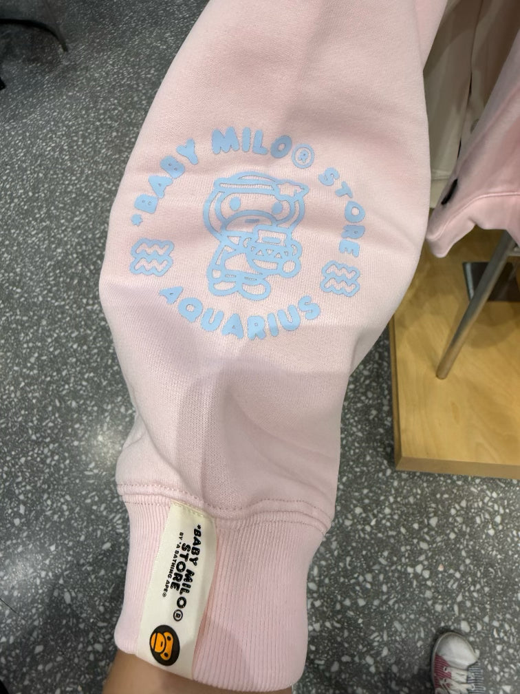 BABY MILO STORE 水瓶座小猴加絨長袖圓領衛衣3048