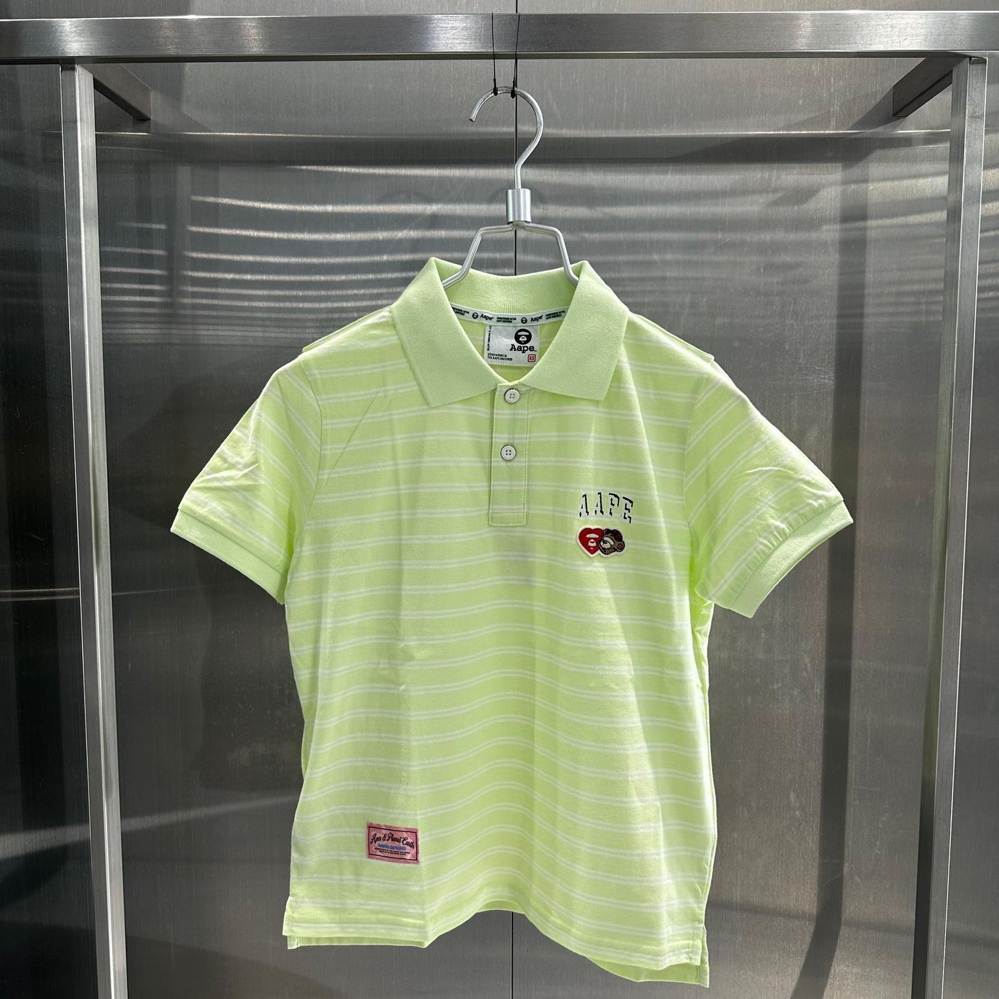 Aape 香港直郵 26春夏 女 心型猿人刺繡徽章舒適潮流POLO衫1900