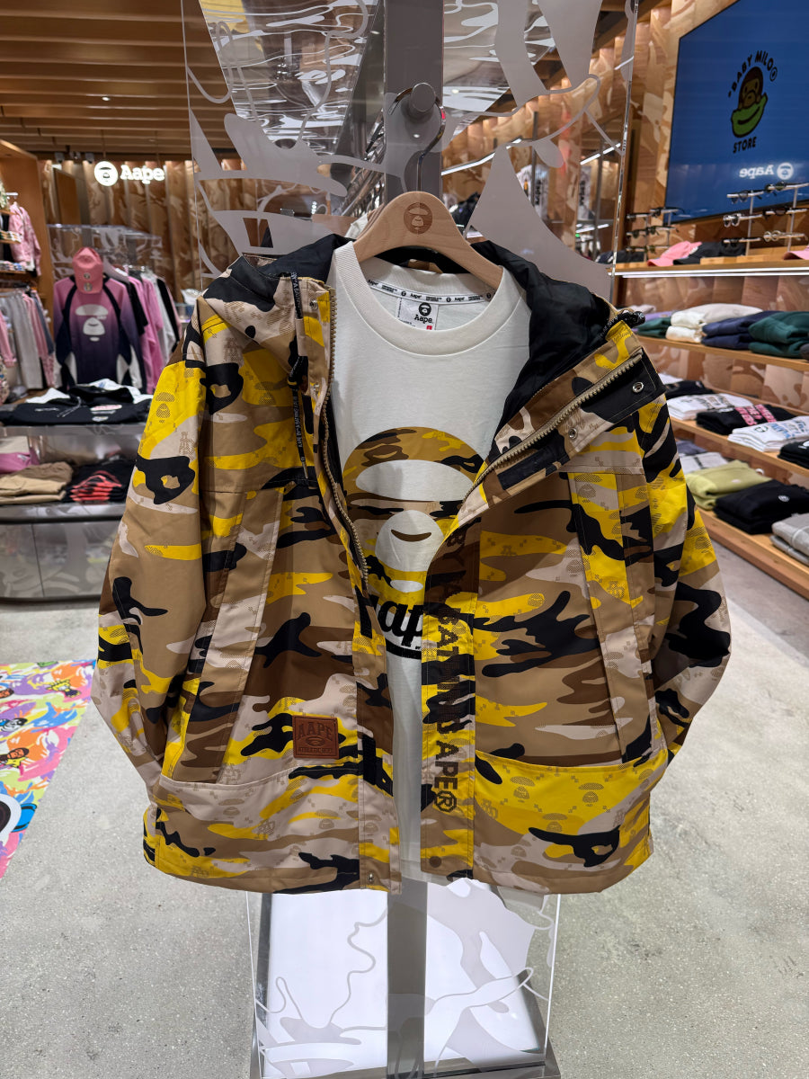 香港直郵 Aape 男装 26秋冬二合一可拆卸羽绒内胆迷彩冲锋衣外套7799 AAPDNM7799XAR