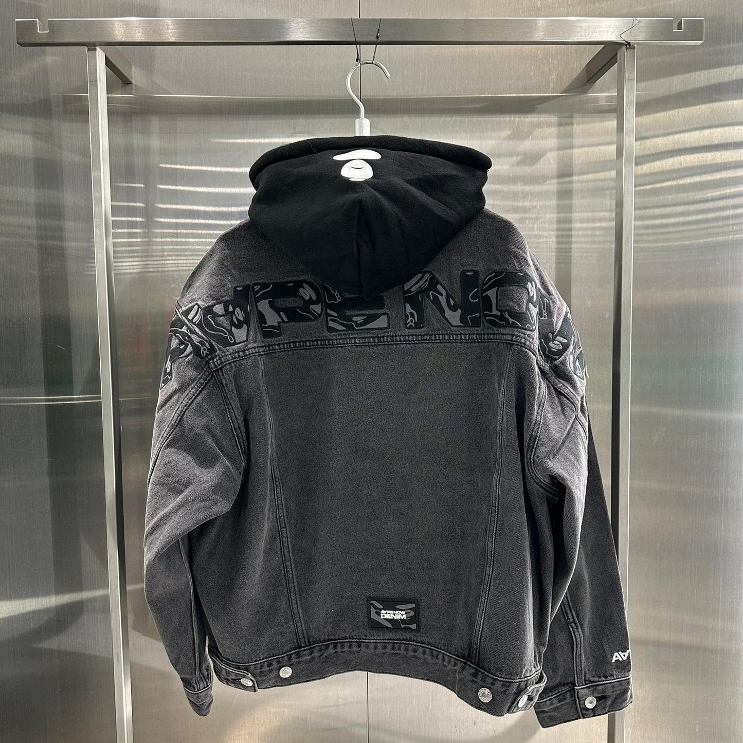 香港直郵 專櫃正品 Aape 26春夏 男 猿人刺繡復古水洗做舊牛仔外套7641