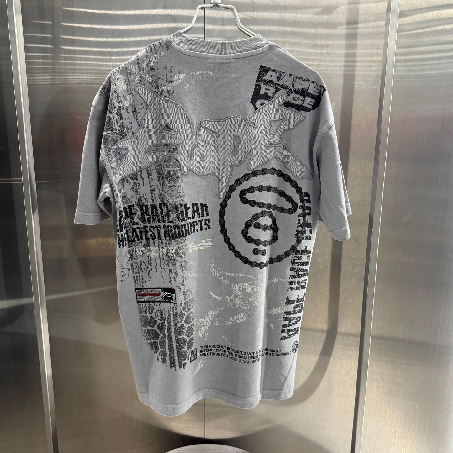 香港直郵 專櫃正品 Aape 26春夏 男 猿人刺繡美式塗鴉水洗做舊短袖T恤1863