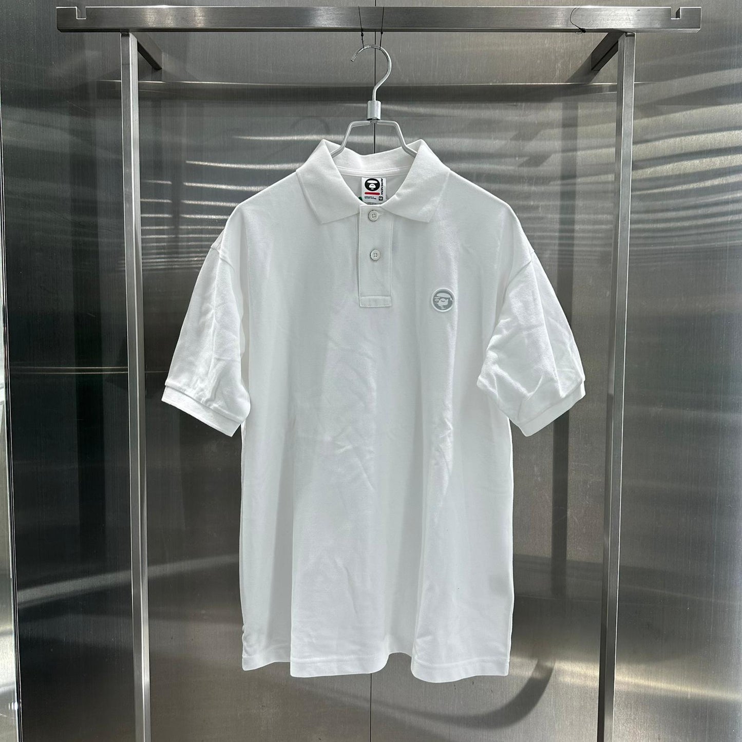 香港直郵 專櫃正品 Aape 26春夏 男 猿人小標徽章純色簡約舒適POLO衫1813
