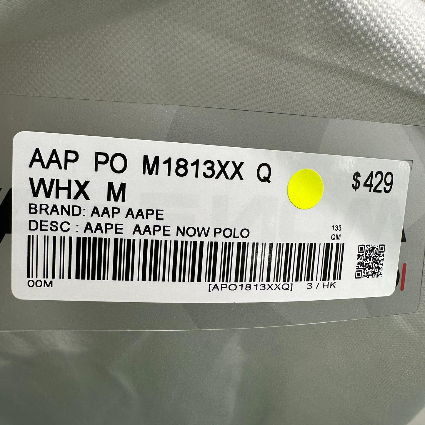 香港直郵 專櫃正品 Aape 26春夏 男 猿人小標徽章純色簡約舒適POLO衫1813