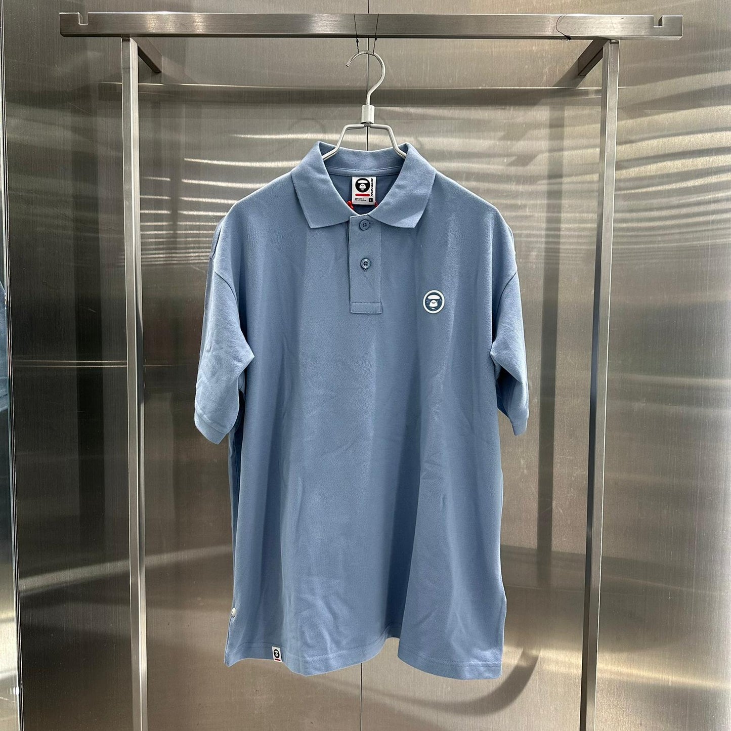 香港直郵 專櫃正品 Aape 26春夏 男 猿人小標徽章純色簡約舒適POLO衫1813