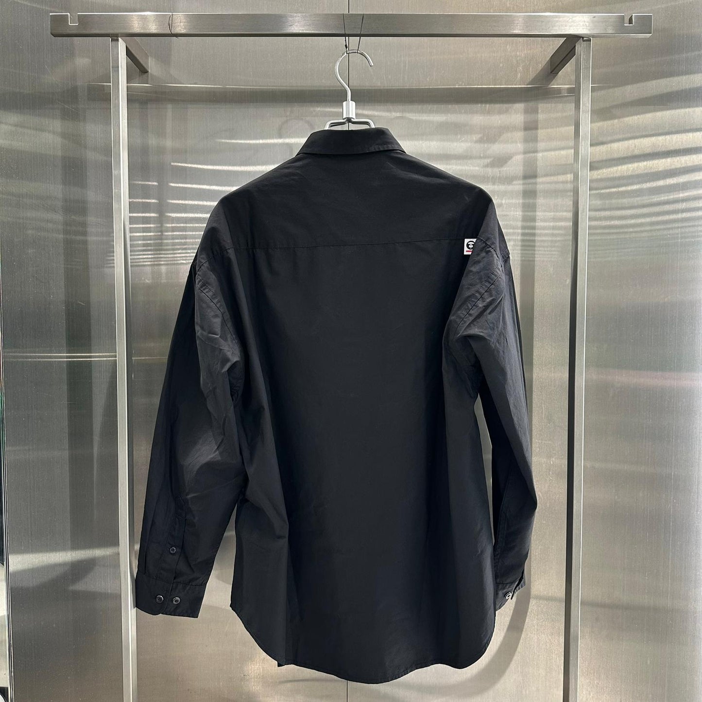 香港直郵 專櫃正品 Aape 26春夏 AAPENOW 猿人小標徽章舒適休閒條紋長袖襯衫8557