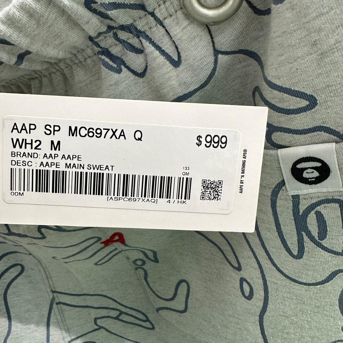 香港直郵 專櫃正品 Aape 26春夏 男猿人徽章字母刺繡簡約舒適短褲C697
