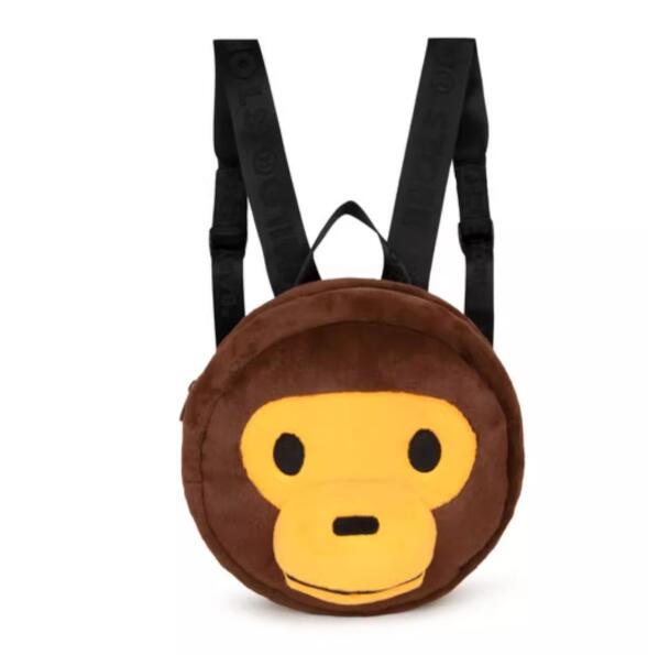 香港直郵 BABY MILO STORE配飾立體卡通小猴毛絨雙肩包4277