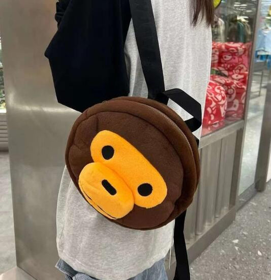香港直郵 BABY MILO STORE配飾立體卡通小猴毛絨雙肩包4277