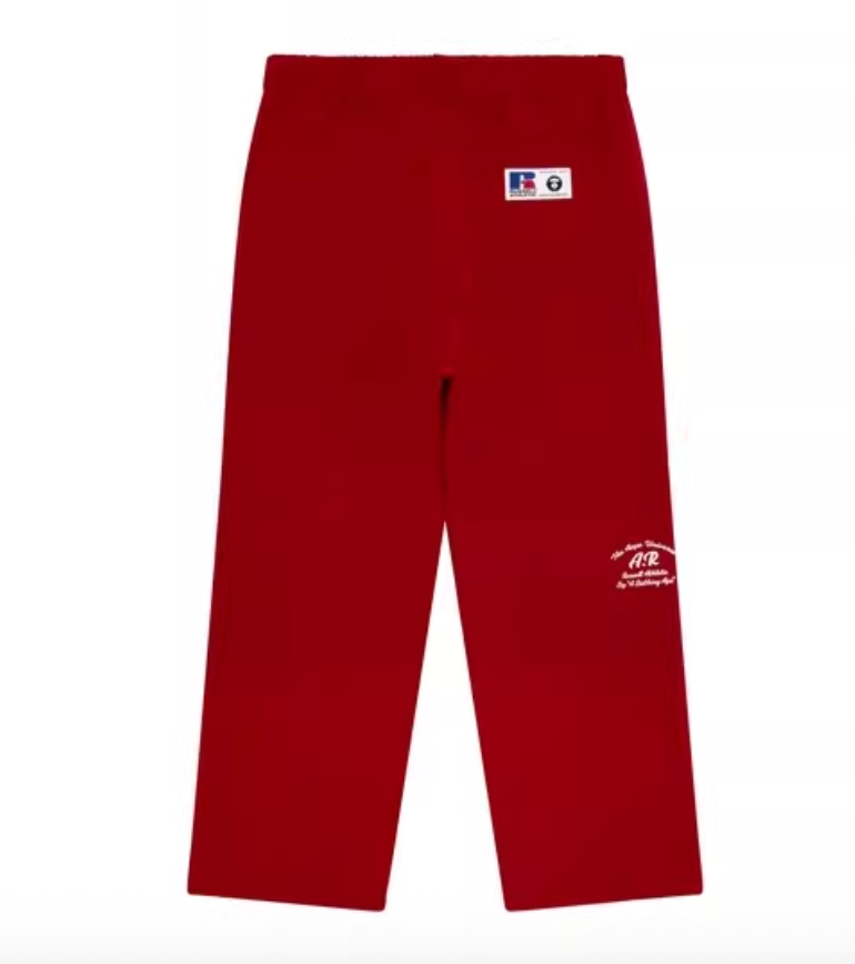 Aape聯名RUSSELL男裝秋冬美式復古薄絨休閑運動長褲9784