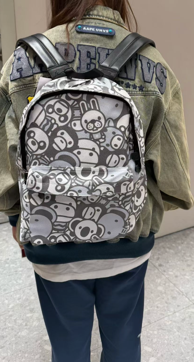 香港直郵 BABY MILO STORE 卡通圖案迷彩雙肩包背包（中號）4445