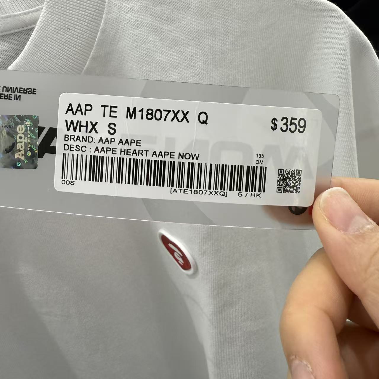 香港代購 專櫃正品 Aape 男裝 26春夏 心型猿人徽章舒適簡約純色圓領短袖T恤1807