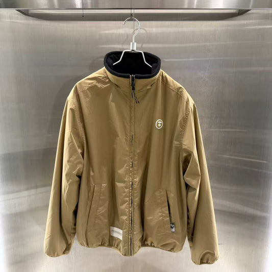 香港直郵 Aape 25秋冬 男 小標徽章休閑潮流雙面穿絨面夾克外套7732