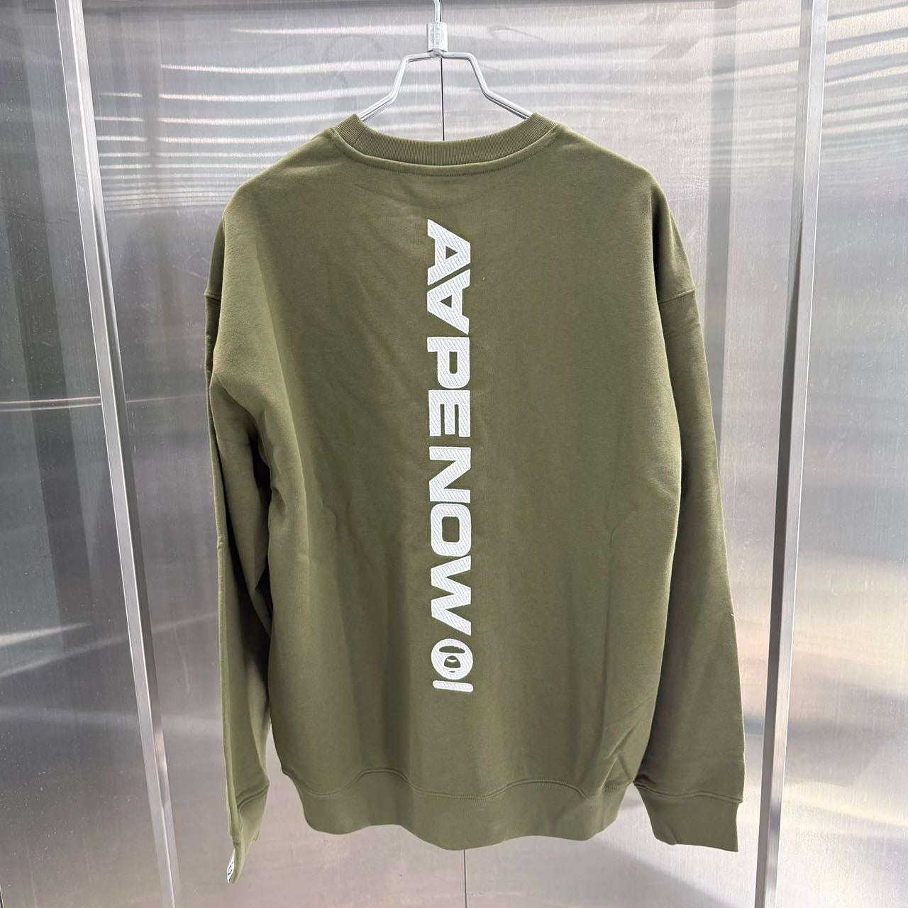 香港直郵 Aape 26秋冬 男 AAPENOW 牙刷繡徽章圓領衛衣D374