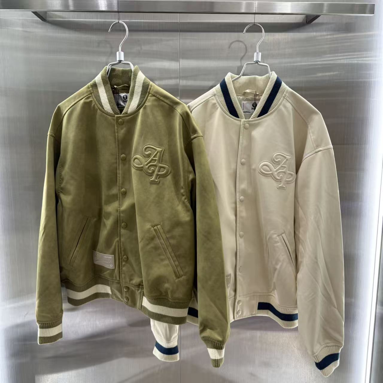 香港直郵 Aape 25秋冬 男 復古做舊休閑潮流棒球服夾克外套7753