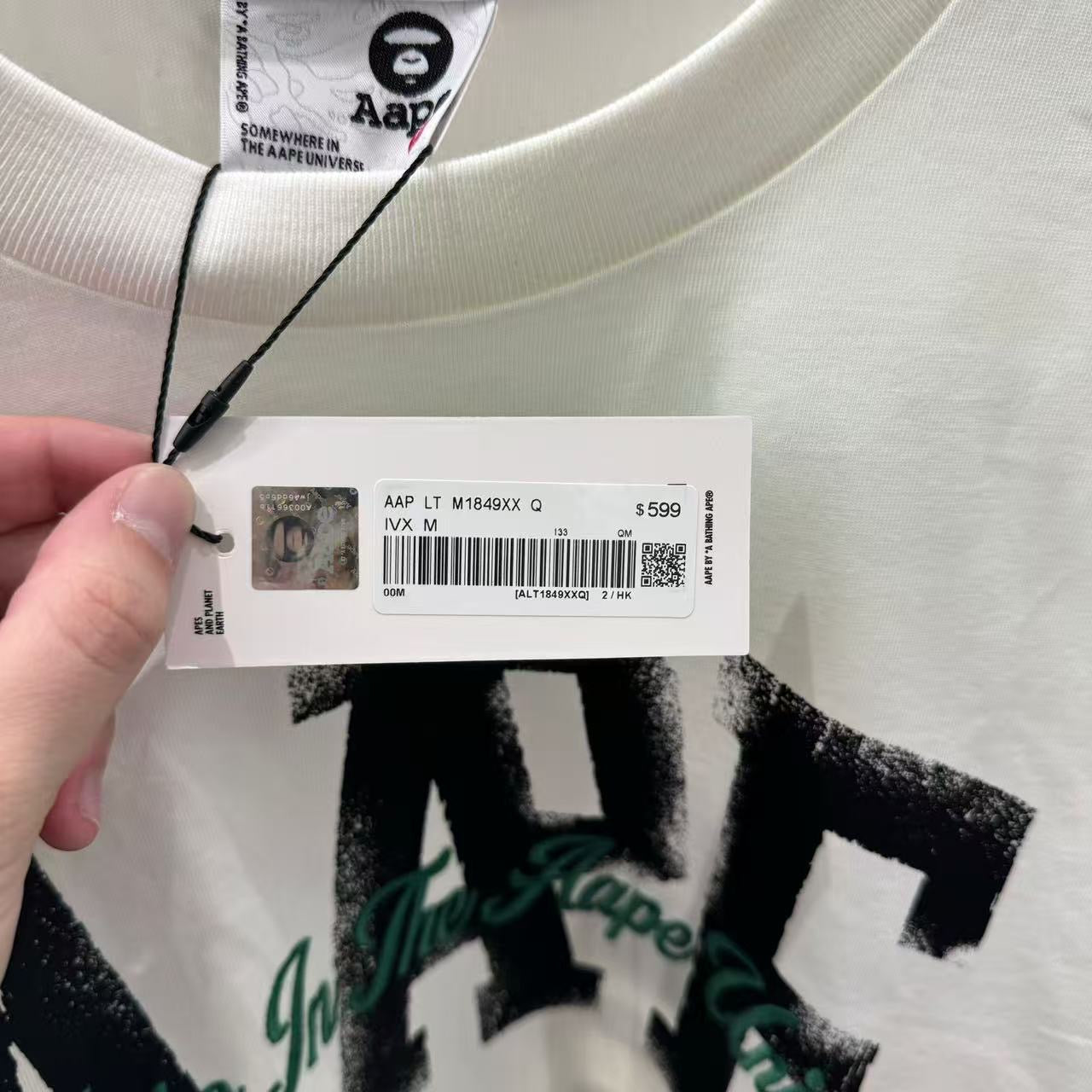 香港直郵 專櫃正品 Aape 26春夏男 美式復古字母印花長袖T恤1849