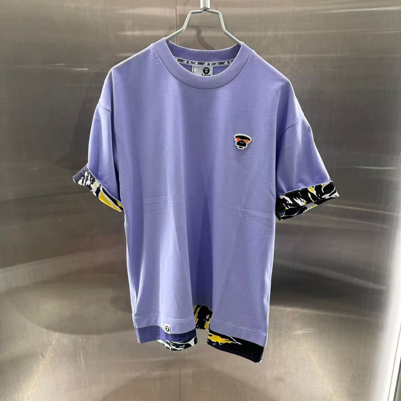 香港代購 專櫃正品 26春夏 Aape 男 猿人徽章迷彩拼接潮流舒適短袖T恤1877