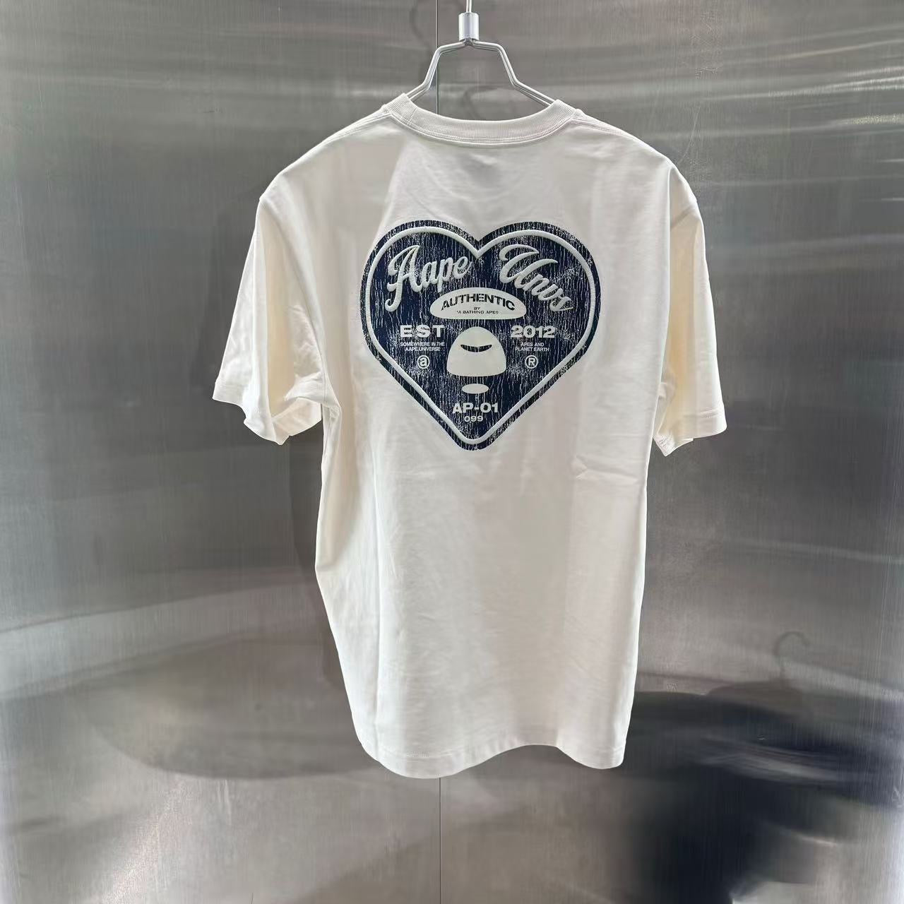 香港直郵 專櫃正品 Aape 男裝 26春夏愛心猿顏字母圖案印花短袖T恤1856