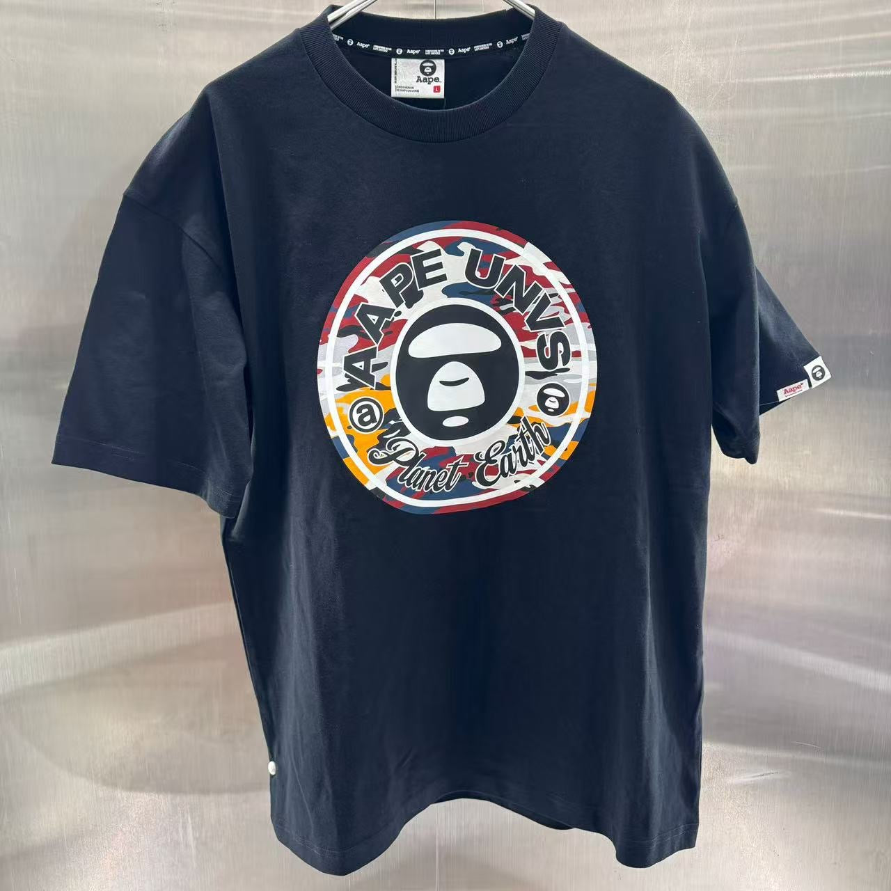 香港直郵 專櫃正品 Aape 男裝 26春夏圓環迷彩猿人印花潮流休閑短袖T恤1858