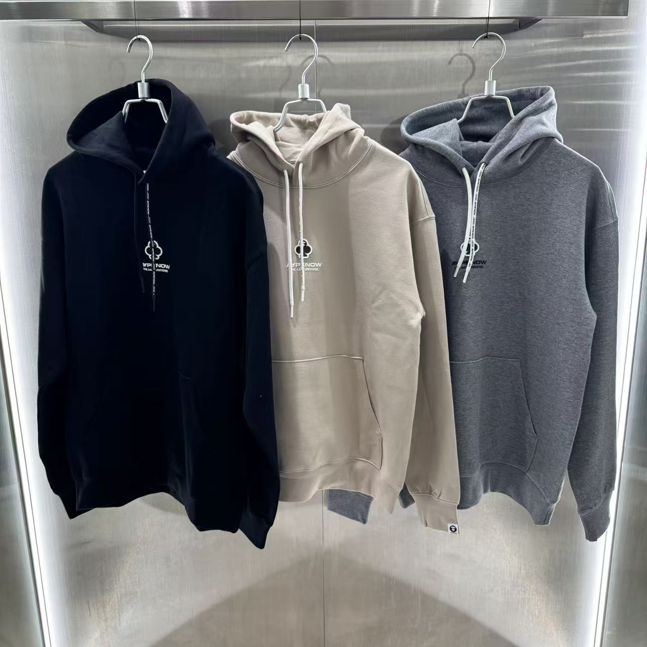 香港直郵 Aape 男裝 25秋冬 撲克徽章字母印花休閑連帽衛衣C351