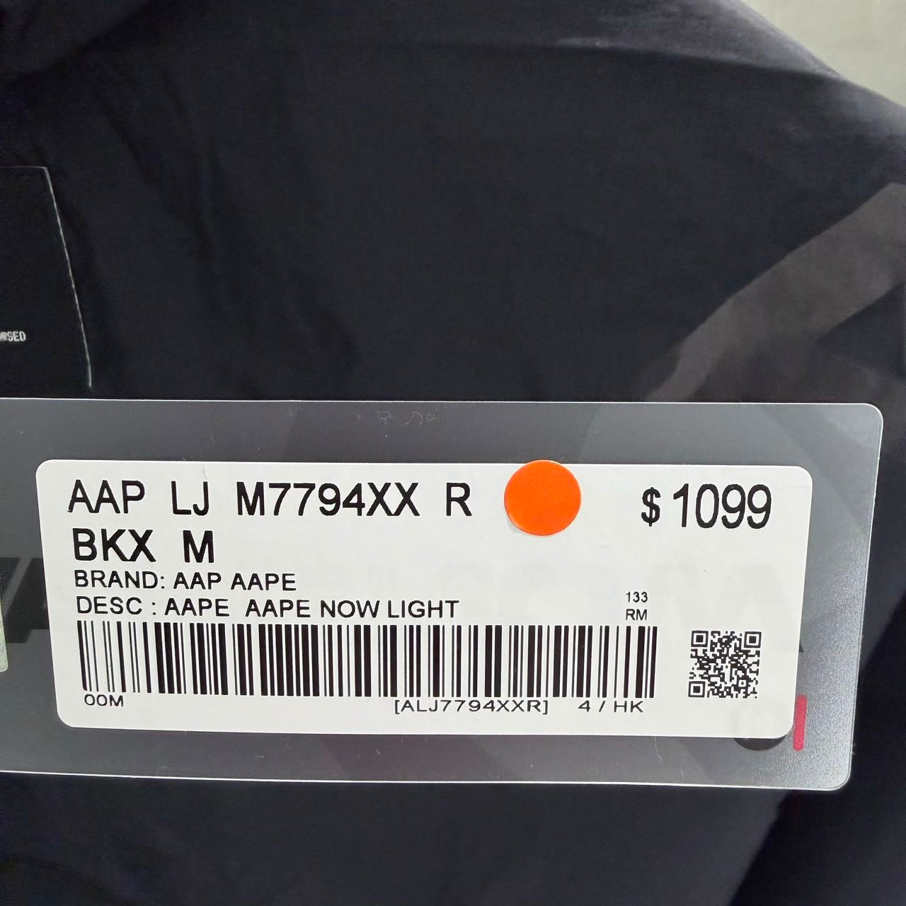 香港直郵 Aape 26秋冬 男 AAPENOW 半高領薄夾克外套7794