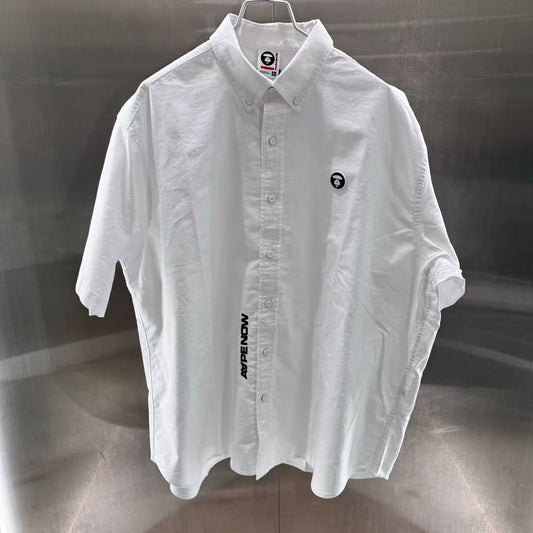 香港代購 專櫃正品 26春夏 Aape 男 AAPENOW 猿人小標徽章簡約舒適休閒純色短袖襯衫8559