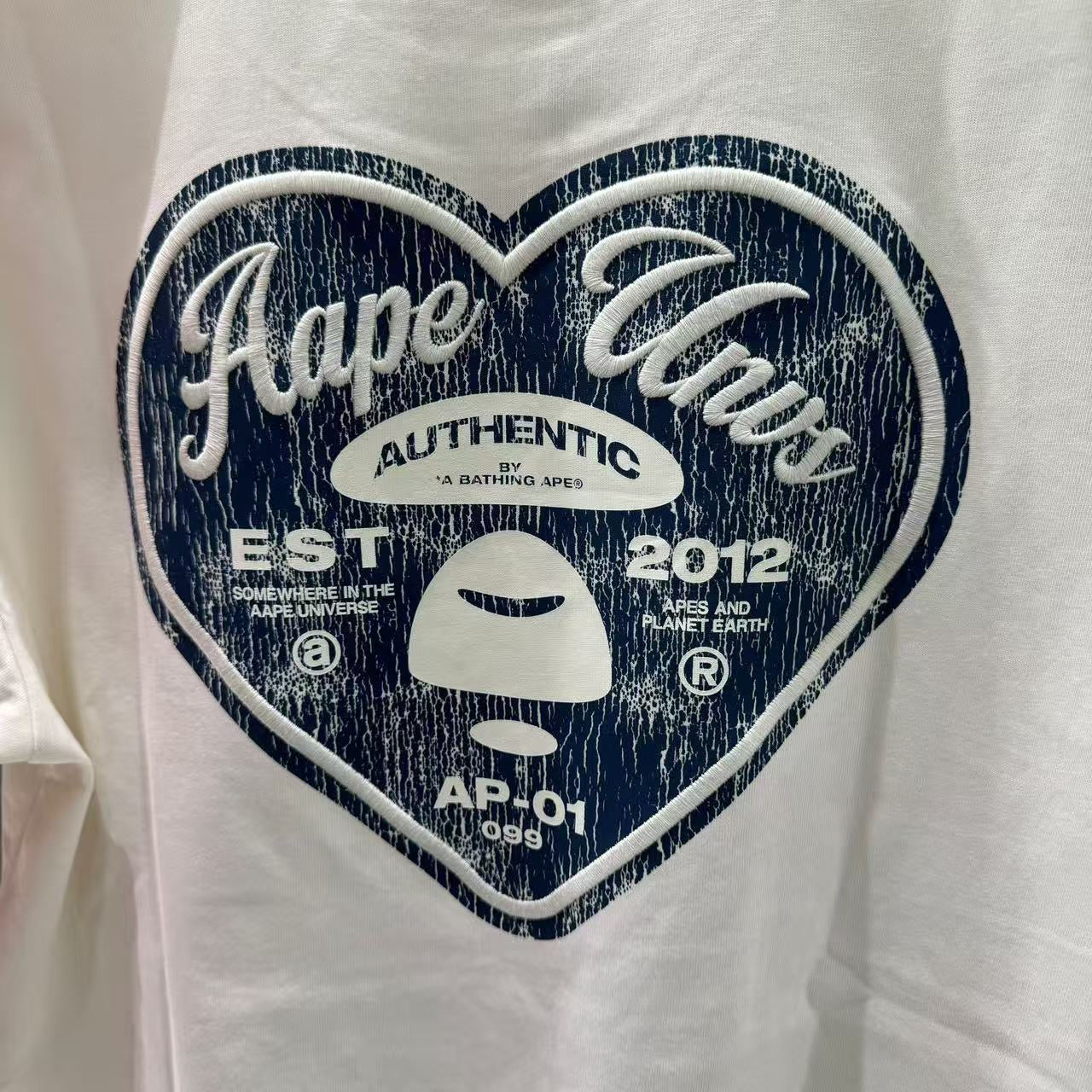 香港直郵 專櫃正品 Aape 男裝 26春夏愛心猿顏字母圖案印花短袖T恤1856