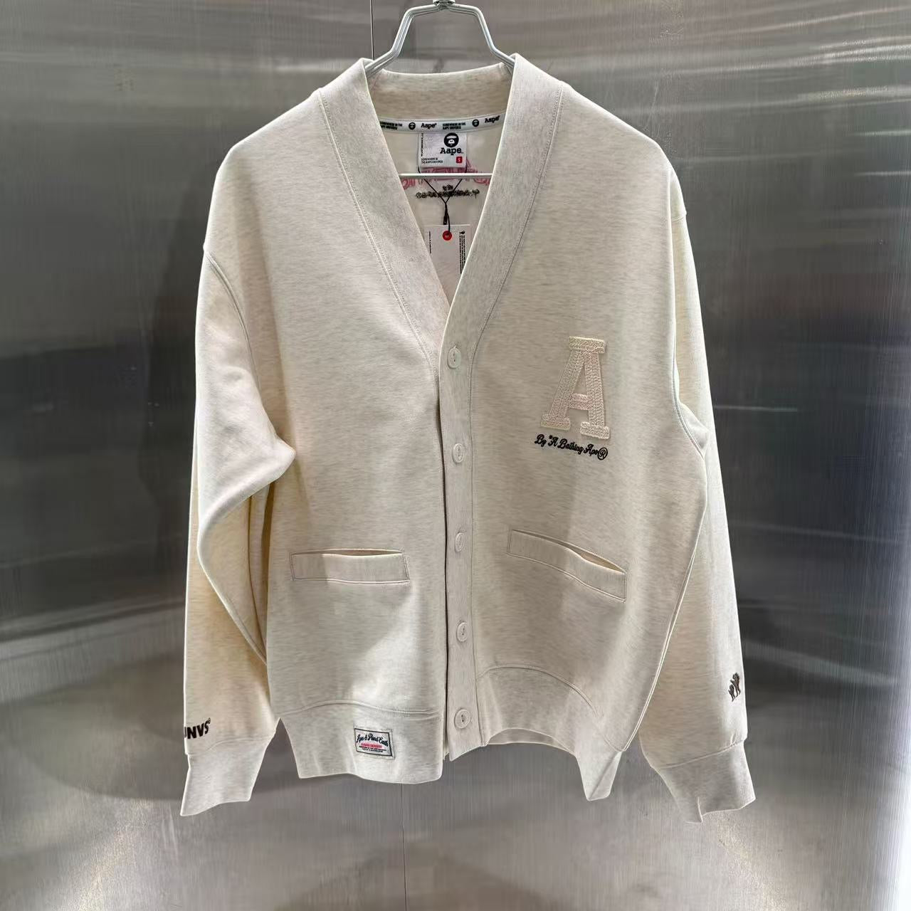 香港直郵 專櫃正品 Aape 26春夏男 A字母刺繡美式復古衛衣開衫外套D350
