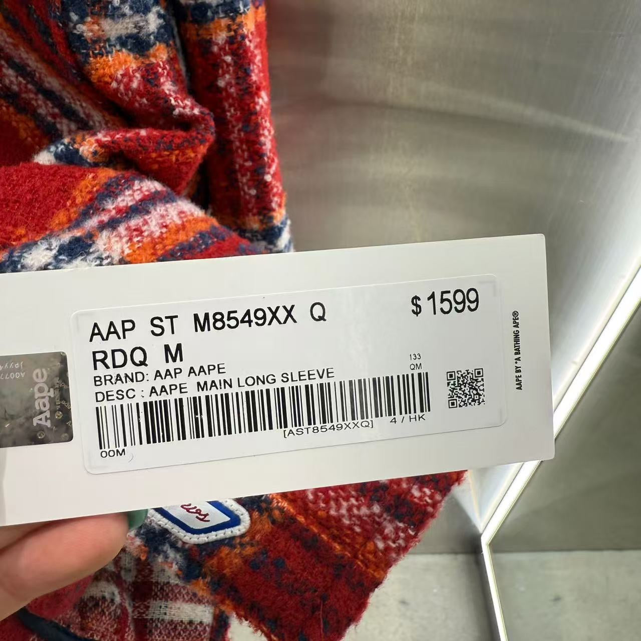 香港直郵 Aape 25秋冬 男裝 可拆卸帽格紋翻領潮流長袖襯衫外套8549