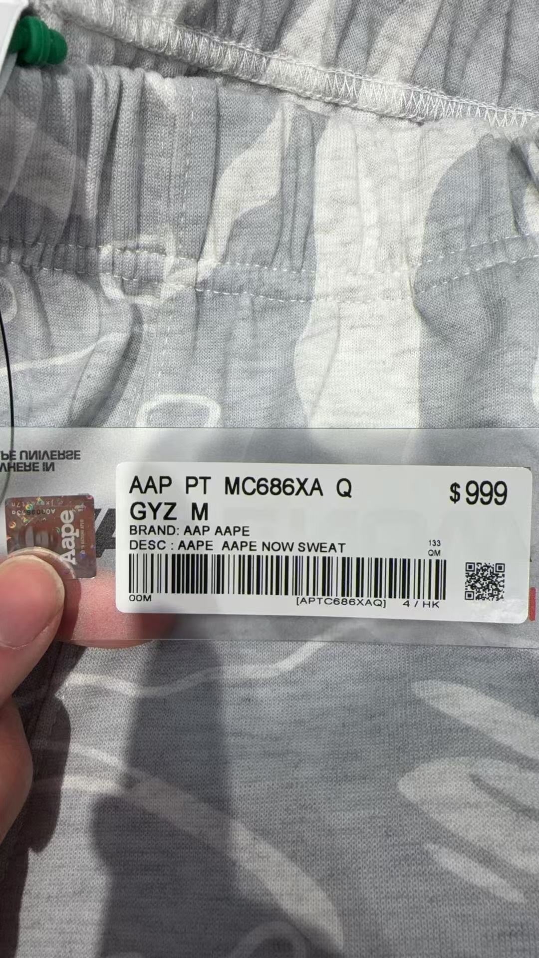 香港直郵 Aape 26春夏 男 春夏梅花徽章印花口袋迷彩束腳休閑長褲C686