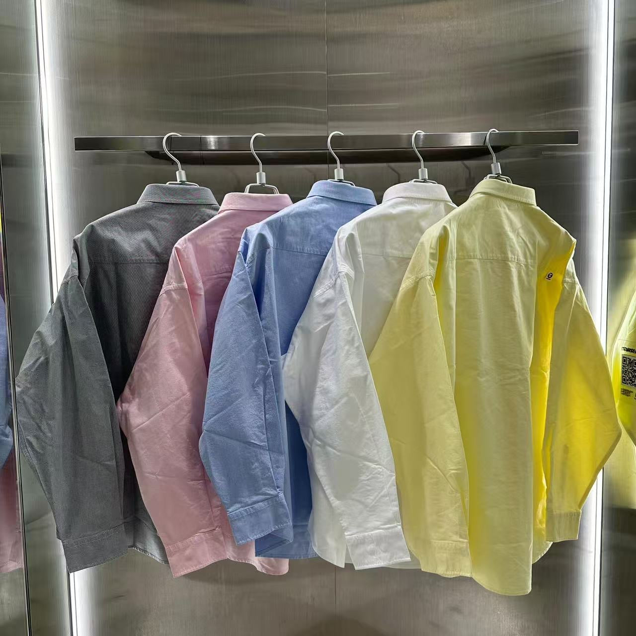 香港直郵 專櫃正品 Aape 26春夏男 猿人小標徽章簡約休閑純色長袖襯衫8555