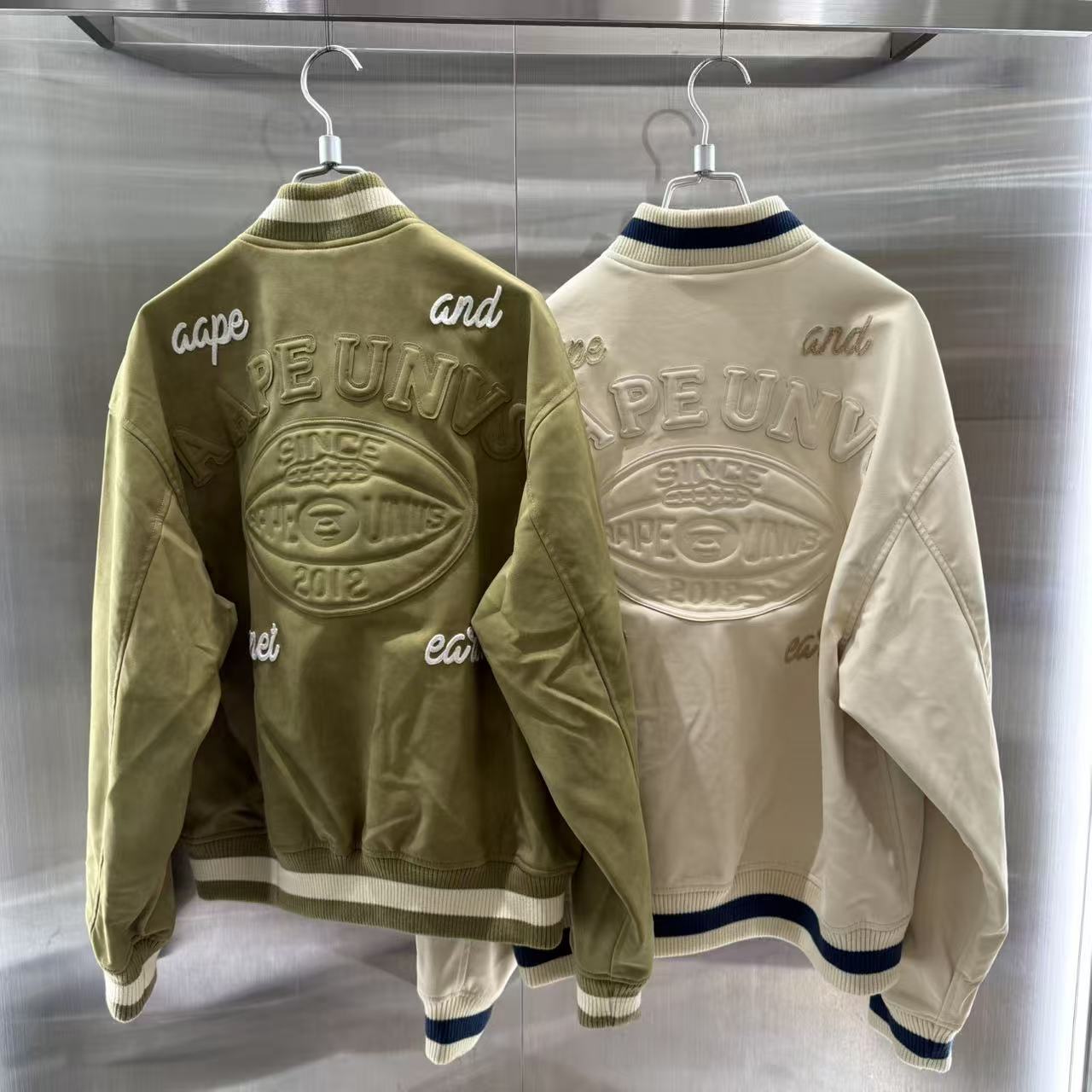 香港直郵 Aape 25秋冬 男 復古做舊休閑潮流棒球服夾克外套7753