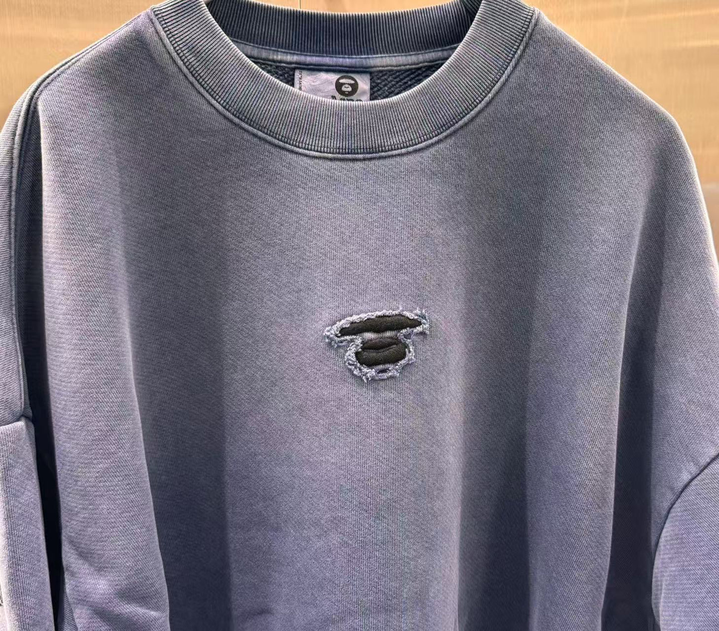 香港直郵 專櫃正品 Aape 26春夏男 字母刺繡復古做舊猿人圓領衛衣D360