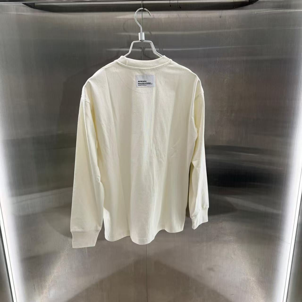 香港直郵 Aape 26春夏 男 心型猿人徽章舒適簡約純色圓領長袖T恤1815