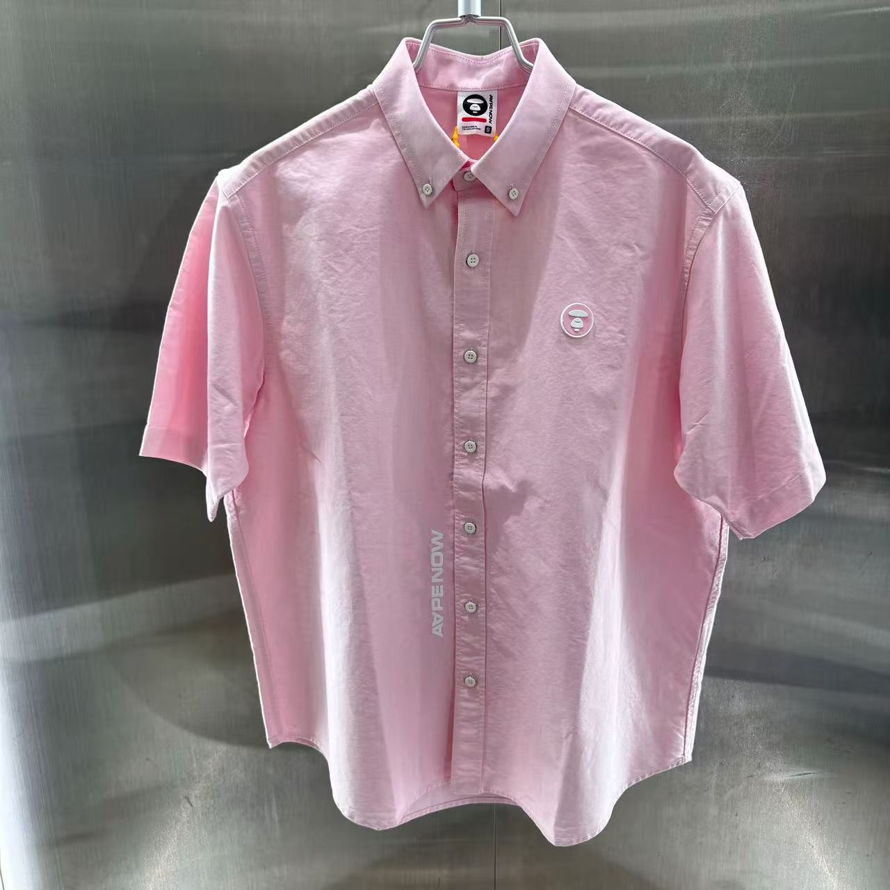 香港代購 專櫃正品 26春夏 Aape 男 AAPENOW 猿人小標徽章簡約舒適休閒純色短袖襯衫8559