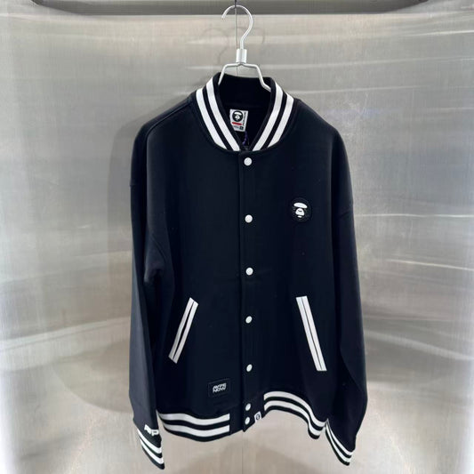香港直郵 Aape 25秋冬 男 猿人徽章潮流休閑薄絨衛衣棒球服外套C360