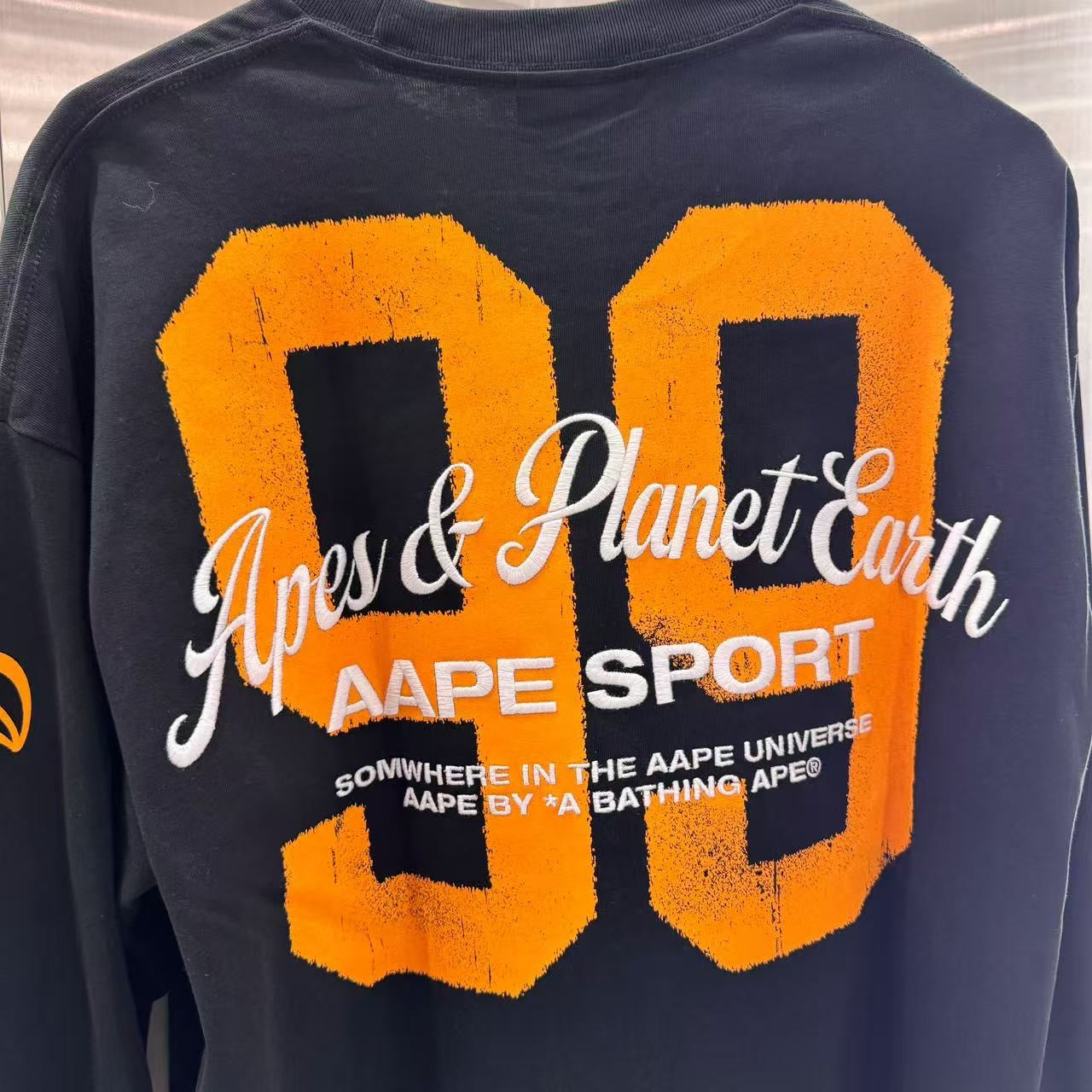 香港直郵 專櫃正品 Aape 26春夏男 美式復古字母印花長袖T恤1849
