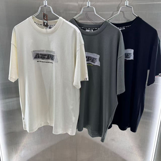 香港代購 專櫃正品 26春夏 Aape 男 復古做舊報紙拼貼風猿人印花短袖T恤1872