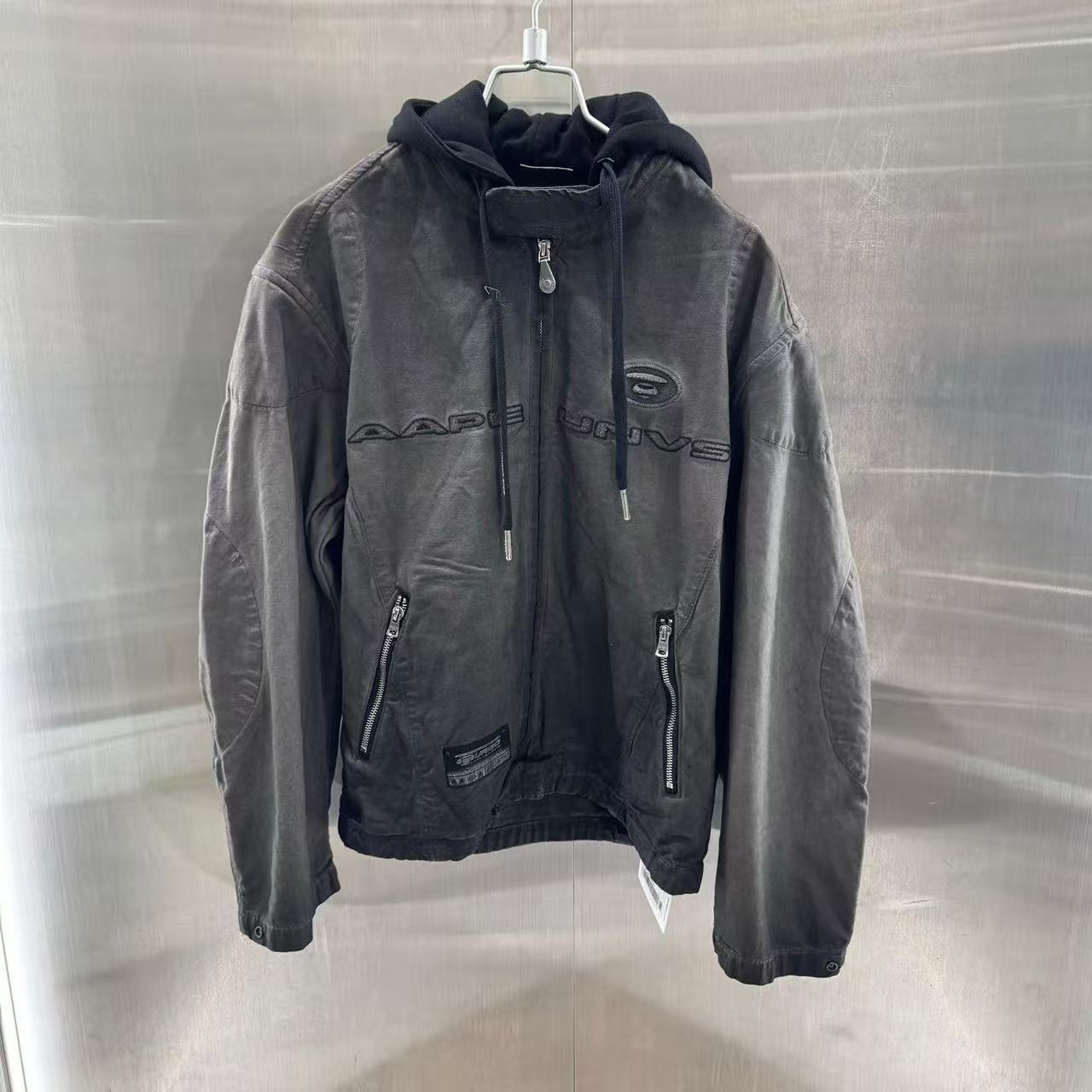 香港直郵專櫃正品 Aape 男装 26春夏 AAPEUNVS 美式復古水洗做舊可拆卸帽夾克外套7773