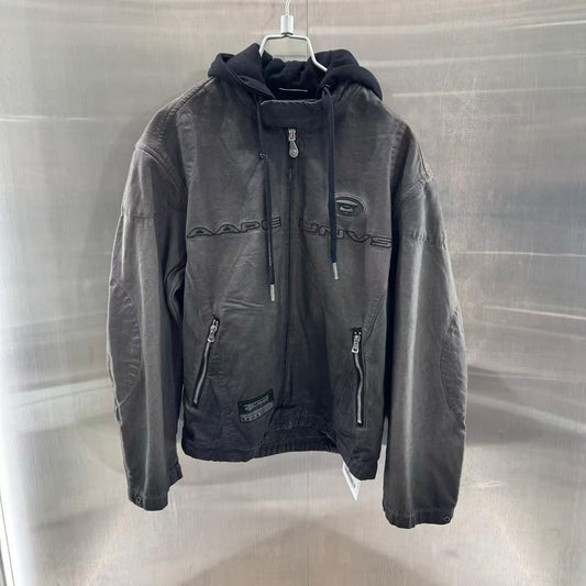 香港直郵專櫃正品 Aape 男装 26春夏 AAPEUNVS 美式復古水洗做舊可拆卸帽夾克外套7773