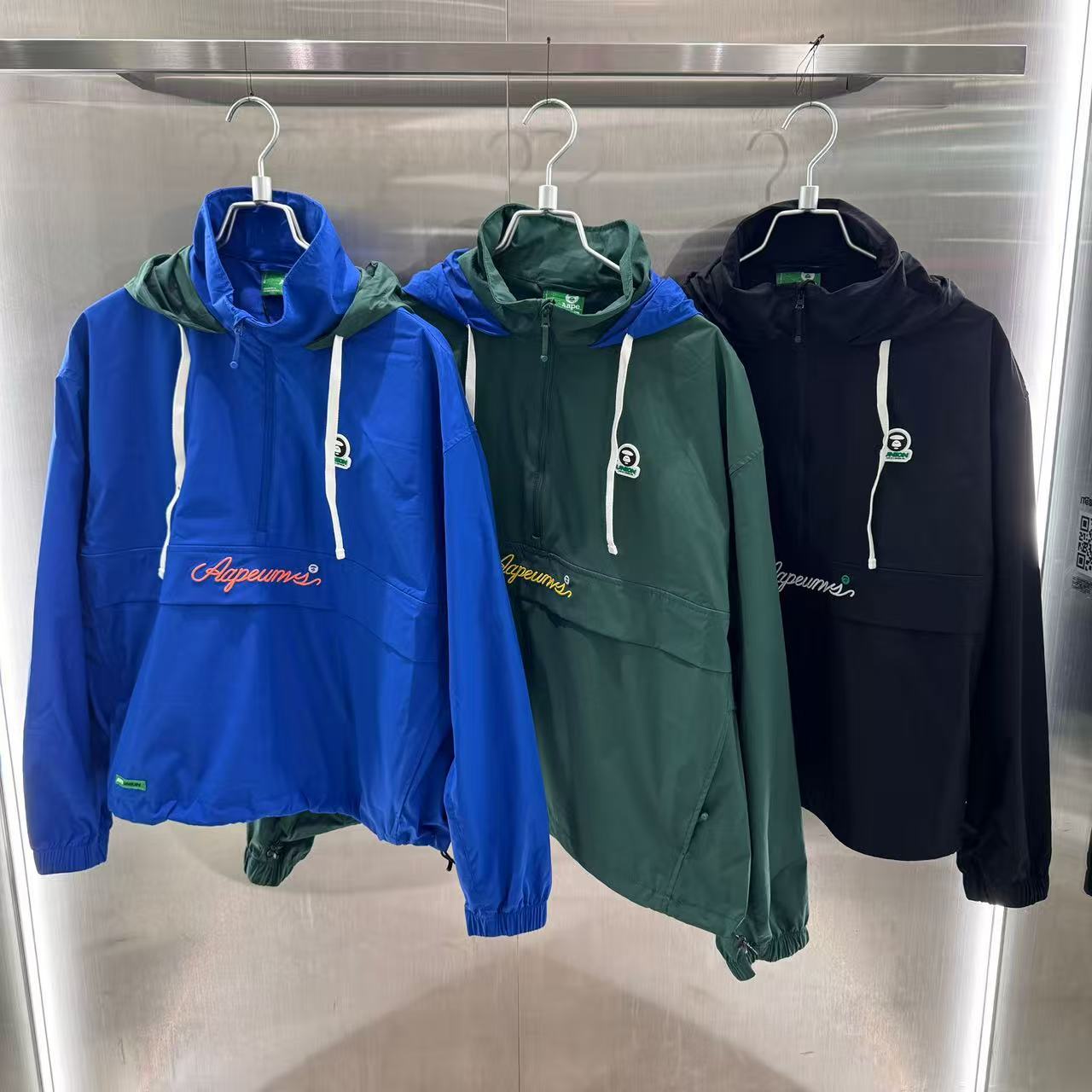 香港直郵 專櫃正品 Aape 26春夏 男 運動系列匹克球TEFLON塗層半拉鏈夾克7783