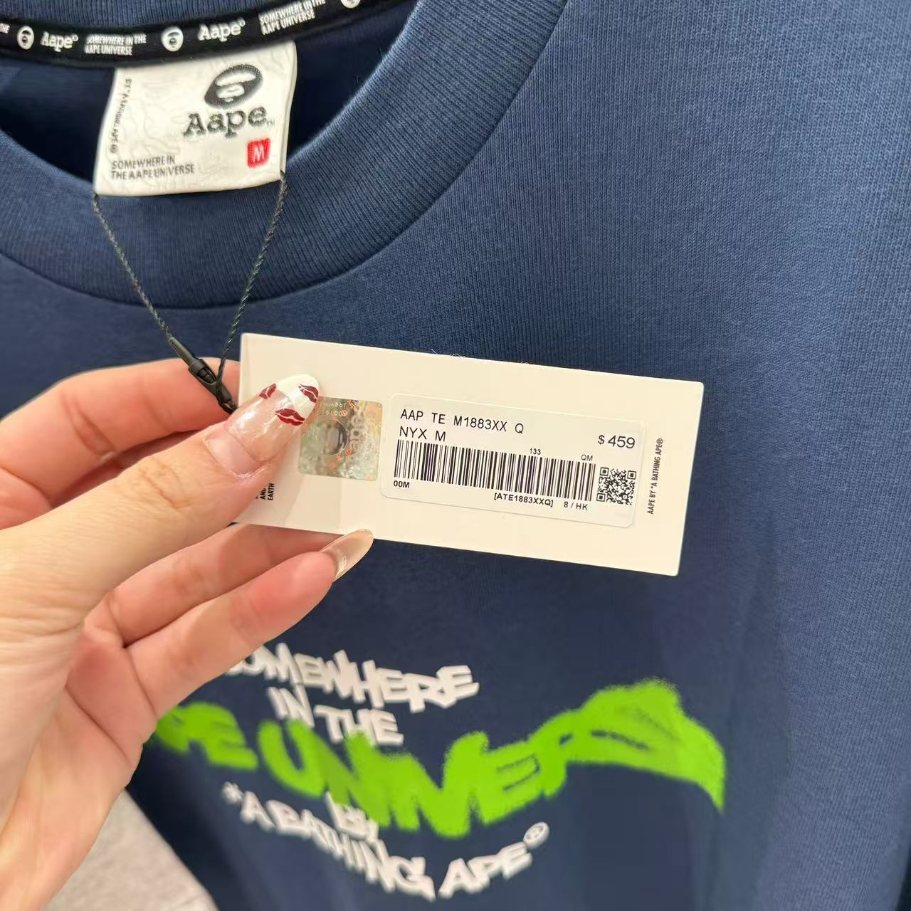 香港直郵 專櫃正品 Aape 26春夏 男 AAPEUNVS 迷彩猿人字母塗鴉潮流印花短袖T恤 1883