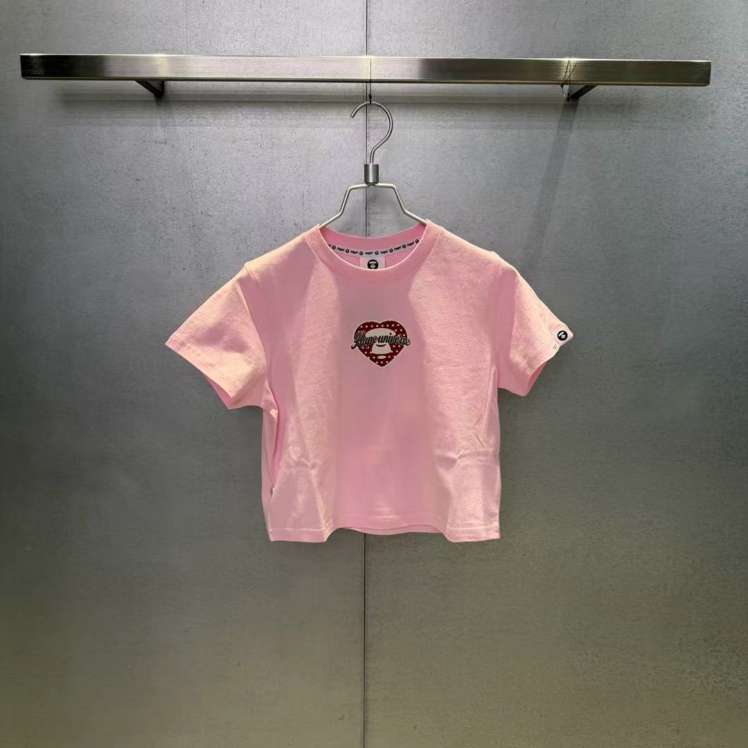 香港代購 專櫃正品 Aape 26春夏 女裝 心型波點猿人閃亮字母印花短袖T恤1904