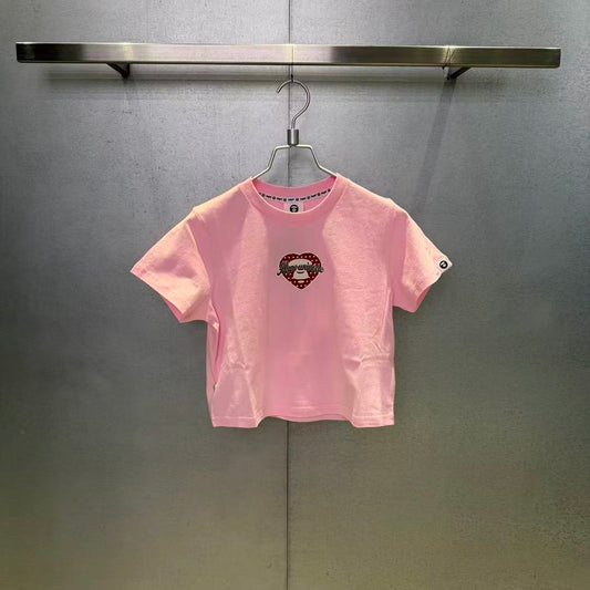 香港代購 專櫃正品 Aape 26春夏 女裝 心型波點猿人閃亮字母印花短袖T恤1904