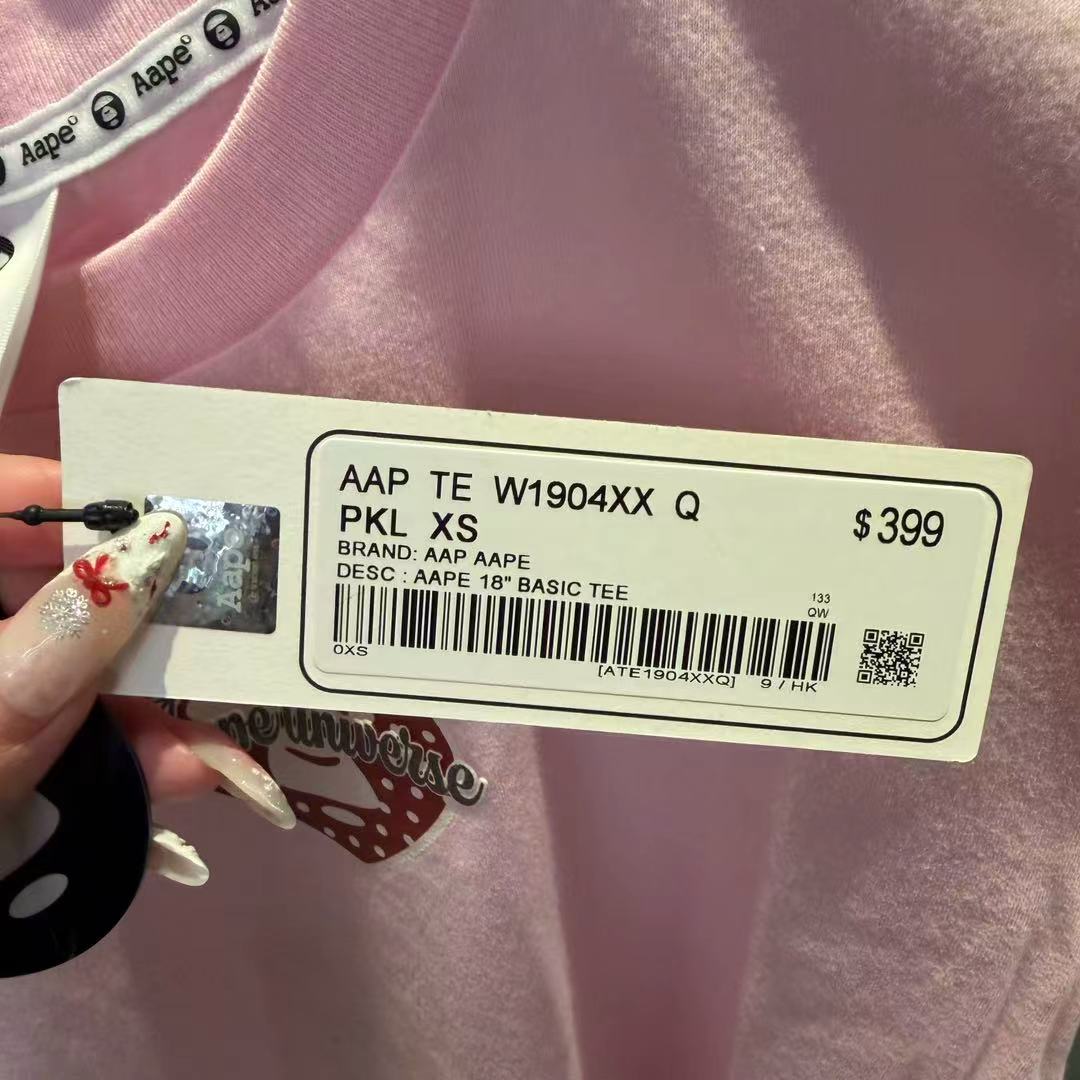 香港代購 專櫃正品 Aape 26春夏 女裝 心型波點猿人閃亮字母印花短袖T恤1904