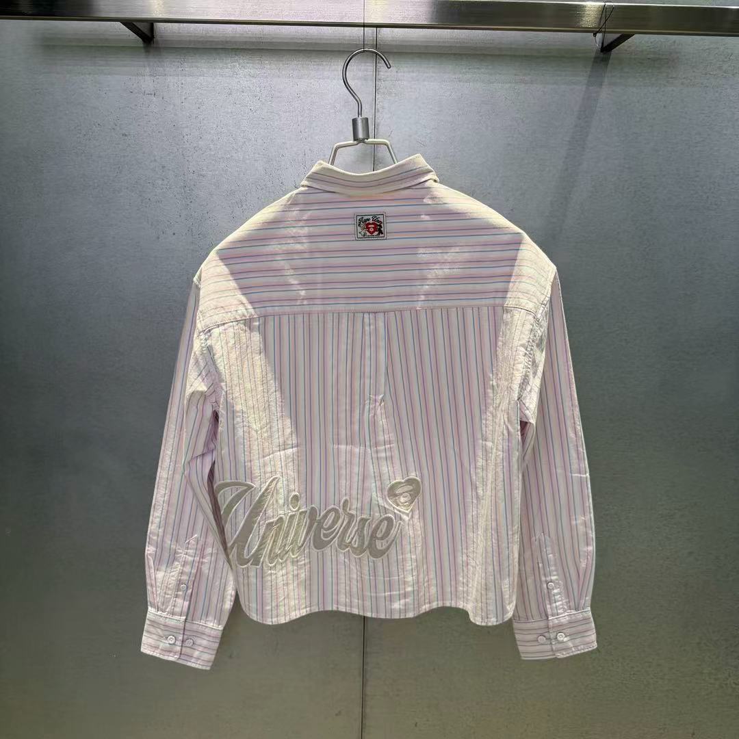 香港代購 專櫃正品 Aape 男裝 26春夏 心型猿人小熊徽章字母印花長袖襯衫8577