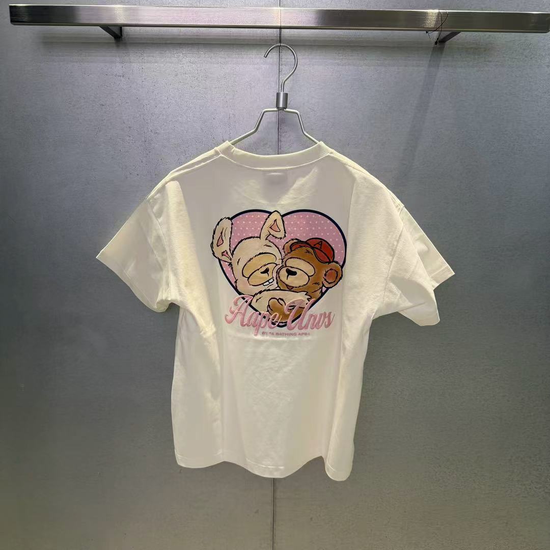 香港代購 專櫃正品 Aape 26春夏 女裝 美式復古學院風心型卡通印花短袖T恤1894