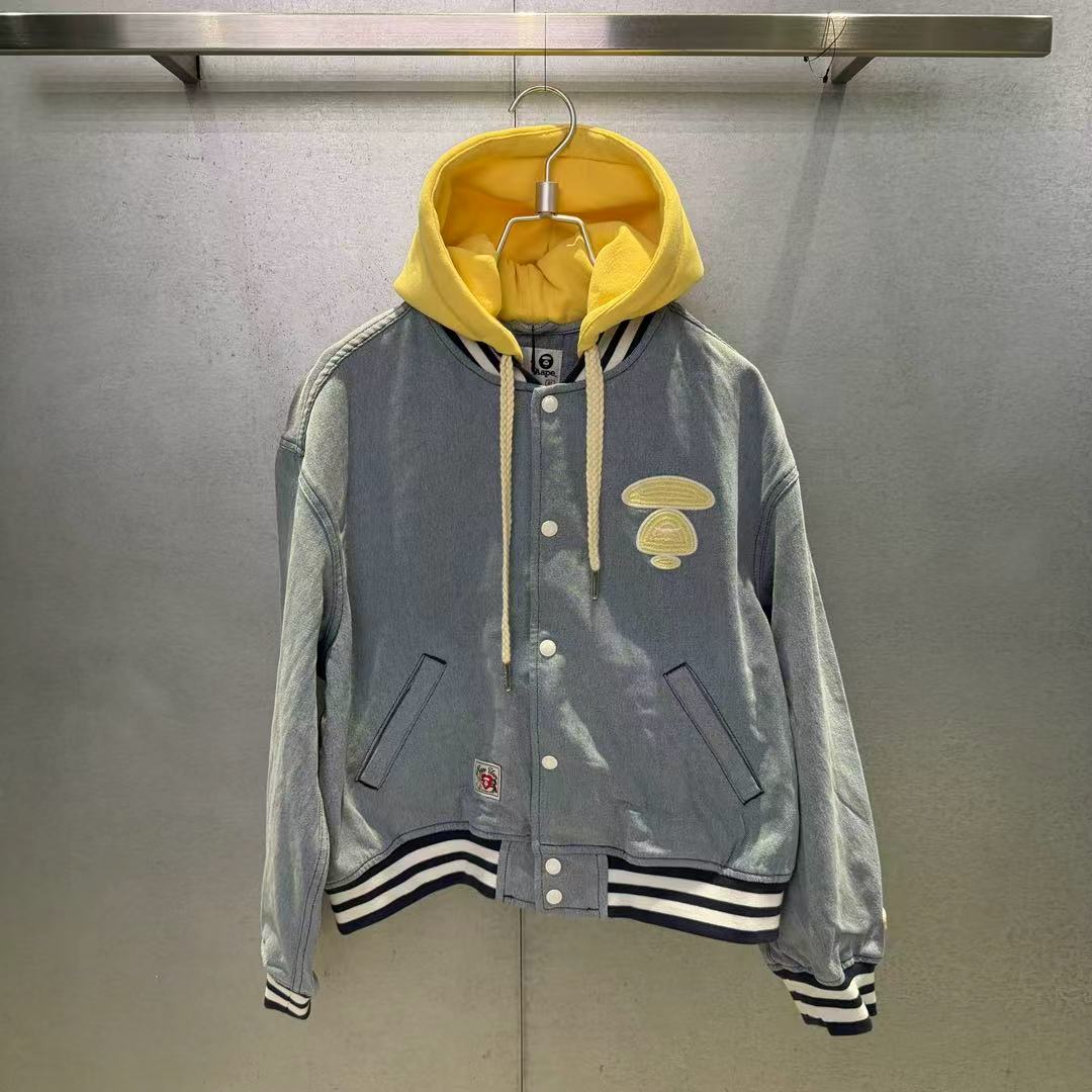 香港代購 專櫃正品 Aape 26春夏 女裝 心型猿人字母刺繡連帽棒球服夾克外套7778