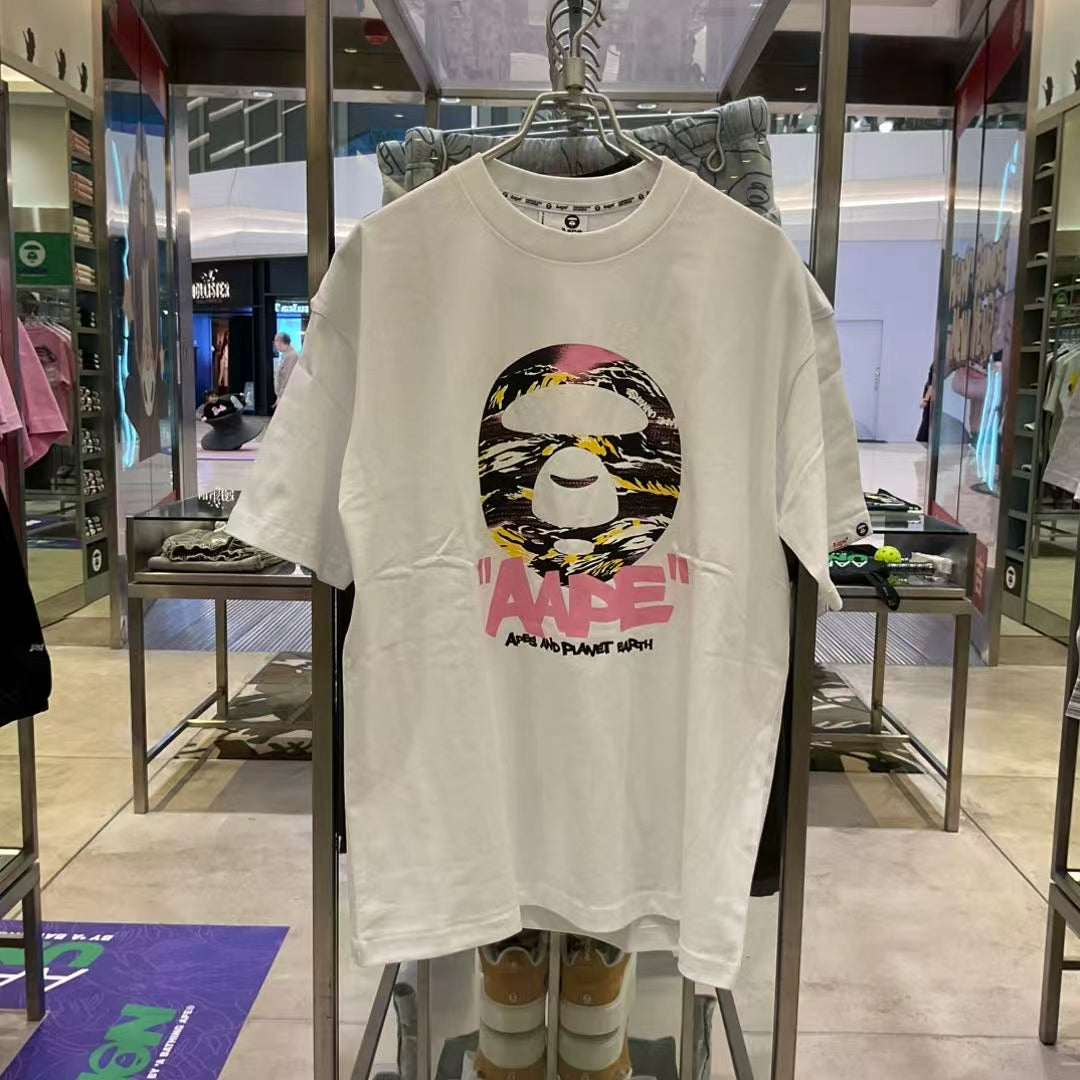 香港代購 專櫃正品 26春夏 Aape 男 AAPEUNVS 美式塗鴉猿人迷彩潮流舒適短袖T恤1888