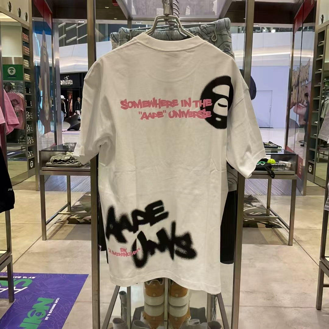 香港代購 專櫃正品 26春夏 Aape 男 AAPEUNVS 美式塗鴉猿人迷彩潮流舒適短袖T恤1888