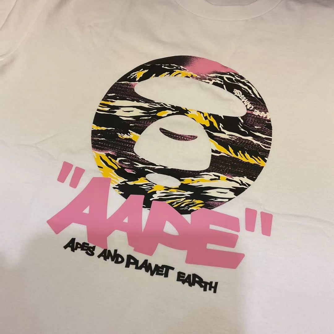香港代購 專櫃正品 26春夏 Aape 男 AAPEUNVS 美式塗鴉猿人迷彩潮流舒適短袖T恤1888